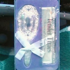 Tender Times silverplated brush and comb